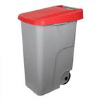Rolcontainer | Kunststof (Grijs/Rood) | 85L | Klapdeksel |, Zakelijke goederen, Verzenden, Nieuw in verpakking