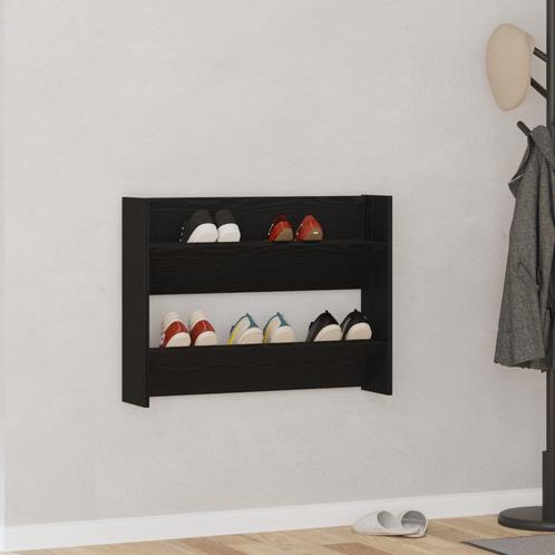 vidaXL Wand Schoenkasten Zwart eiken 60 x 18 x 60 cm Bewerkt, Huis en Inrichting, Kasten | Schoenenkasten, Nieuw, Verzenden