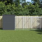 vidaXL Hondenhok met ren 214x661x181 cm gegalvaniseerd staal, Dieren en Toebehoren, Hondenhokken, Verzenden, Nieuw