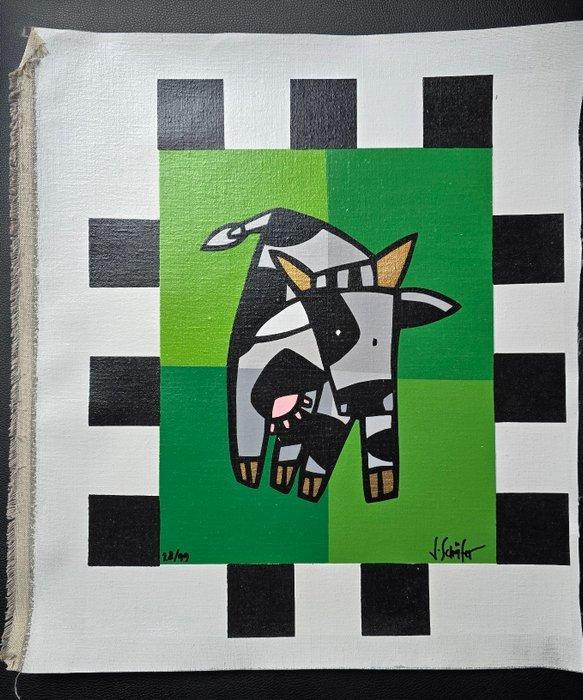 Jacqueline Schäfer - Cow Green (lot van 2 zeefdrukken), Antiek en Kunst, Antiek | Overige Antiek