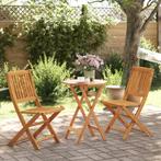 vidaXL Ensemble de bistro pliable 3 pcs bois dacacia, Tuin en Terras, Verzenden