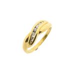 Gouden subtiele ring met zirconia (gouden ring, geelgoud), Bijoux, Sacs & Beauté, Bagues, Ophalen of Verzenden