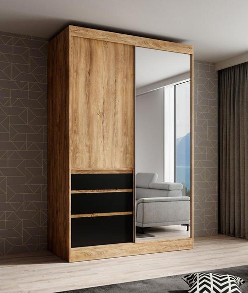 Kledingkast eiken 140x65x216 Garderobekast, Huis en Inrichting, Kasten | Overige, Nieuw, Verzenden
