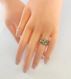 Ring - 18 karaat Witgoud, Geel goud - 0.10ct. tw. Diamant, Handtassen en Accessoires, Nieuw