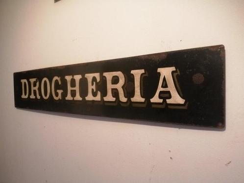 Drogheria - Drogheria - Emaille bord - IJzer, Antiek en Kunst, Curiosa en Brocante