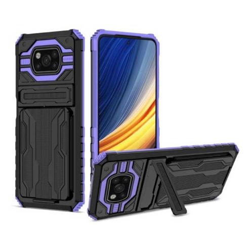 Xiaomi Poco X3 - Armor Card Slot Hoesje met Kickstand -, Télécoms, Téléphonie mobile | Housses, Coques & Façades | Marques Autre