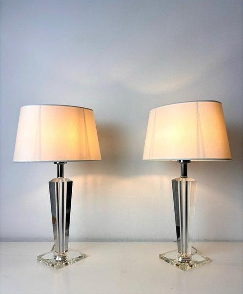 Lamp (2) - Hollywood Regency stijl tafellamp - plexiglas, Antiek en Kunst, Curiosa en Brocante