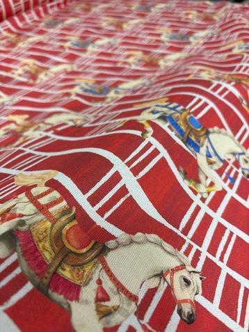 Coupe de tissu en Panama 100 % coton OEKO-TEX motif cheval, Antiquités & Art