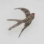 Sans prix de réserve - Broche Argent - Saphir rouge - Zwaluw