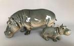 Goebel - Beeldje - Hippopotamus met jong (2) - Porselein, Antiek en Kunst