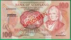 Schotland. - 100 pounds 22/1/1992 - specimen - Pick 118As