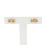 Gouden oorstekers met zirconia | Infinity, Gebruikt, Overige kleuren, Ophalen of Verzenden, Met edelsteen