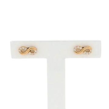 Gouden oorstekers met zirconia | Infinity, Ophalen of Verzenden