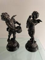 Daprès L & F Moreau - sculptuur, “Les angelots musiciens” -, Antiek en Kunst, Antiek | Keramiek en Aardewerk