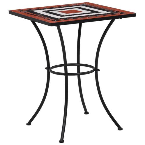 vidaXL Bistrotafel mozaïek 60 cm keramiek terracottakleurig, Tuin en Terras, Tuintafels, Nieuw, Verzenden