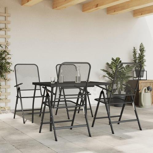 vidaXL Ensemble à manger de jardin 5 pcs anthracite, Jardin & Terrasse, Ensembles de jardin, Neuf, Envoi