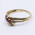 Ring - 18 karaat Geel goud - 0.33ct. tw. Robijn - Diamant -, Handtassen en Accessoires, Ringen, Nieuw