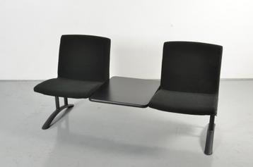Beta bank, zwart, 155 x 62 cm, 2-zits bank incl. tafel
