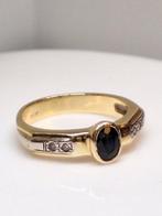 Ring - 14 karaat Geel goud -  0.25ct. tw. Saffier - Diamant, Nieuw