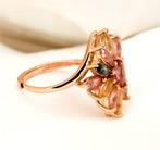 Zonder Minimumprijs - Ring Verguld, Zilver Toermalijn - 18kt, Handtassen en Accessoires, Ringen, Nieuw