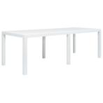 vidaXL Table de jardin Blanc 220x90x72 cm Plastique, Jardin & Terrasse, Ensembles de jardin, Neuf, Verzenden