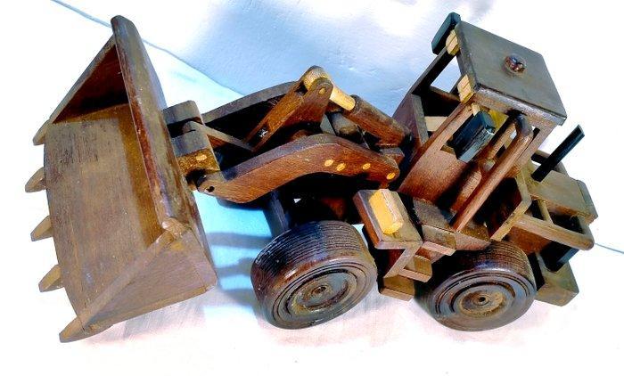 Hand-Crafted Wooden Articulated Tractor / Loader – Folk Art, Antiquités & Art, Antiquités | Autres Antiquités