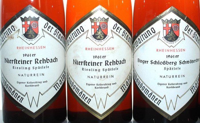 1961 + 1962 Staatsweingut Mainz Oppenheim, Nierstein,, Collections, Vins