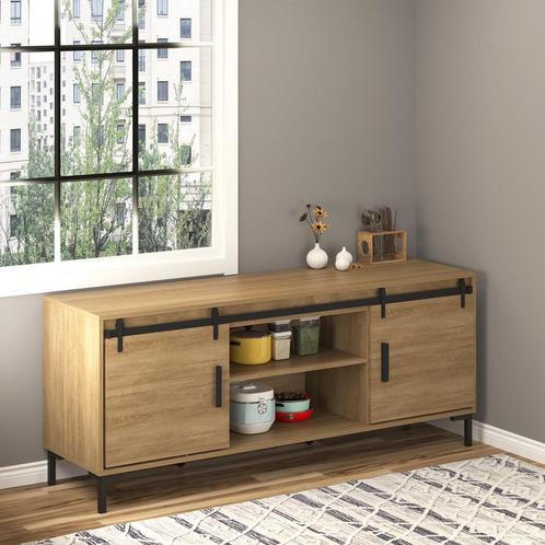 Schuifdeursysteem - TrendyLiving - Koolstofstaal - Zwart, Doe-het-zelf en Bouw, Raamkozijnen en Schuifdeuren, Nieuw, Ophalen of Verzenden