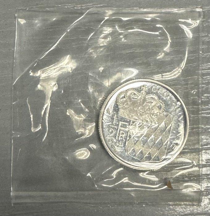 Monaco. 1/2 Franc 1965 Rainier III. Essai en Argent. Flan, Postzegels en Munten, Munten | Europa | Euromunten