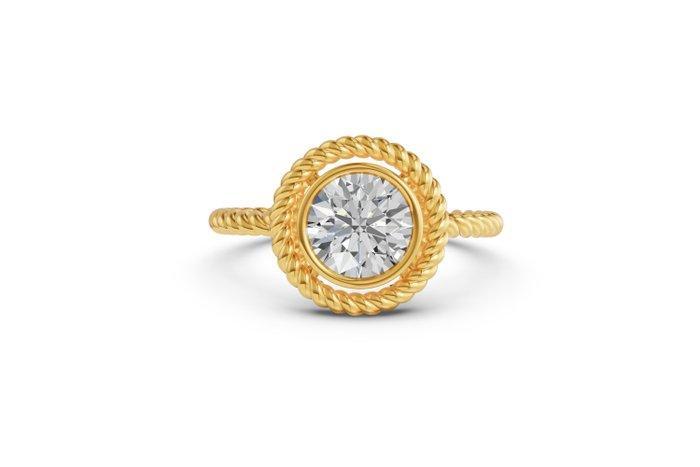Zonder Minimumprijs - Ring - 14 karaat Geel goud - 1.51ct., Handtassen en Accessoires, Ringen