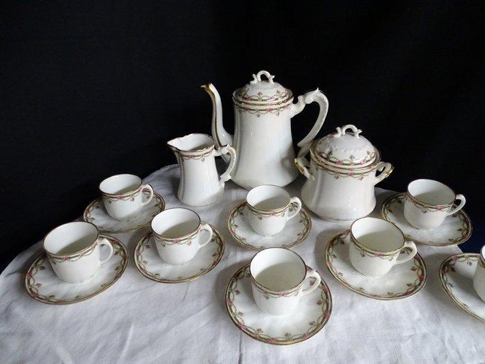Limoges - Koffieservies voor 8 (19) - Porselein, Antiek en Kunst, Antiek | Meubels | Tafels