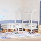 vidaXL Kinderbed met huisje en bankje massief grenenhout wit, Verzenden, Nieuw