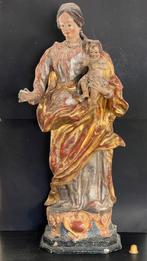 Statue, Vierge à l’Enfant XVIII - 98 cm - Bois, Plâtre,, Antiquités & Art
