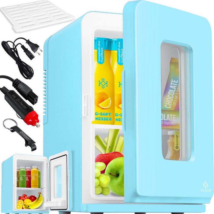 KESSER® Mini Koelkast - 15 Liter - Koelbox - Lichtblauw, Huis en Inrichting, Woonaccessoires | Overige, Verzenden