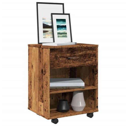 vidaXL Rolkast 46x36x59 cm bewerkt hout oud houtkleurig, Huis en Inrichting, Kasten | Overige, Nieuw, Verzenden