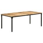 vidaXL Eettafel 200x100x76 cm ruw mangohout, Huis en Inrichting, Tafels | Eettafels, Verzenden, Nieuw