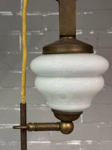 Lampe à suspendre - Cuivre et verre - Lustre suspendu
