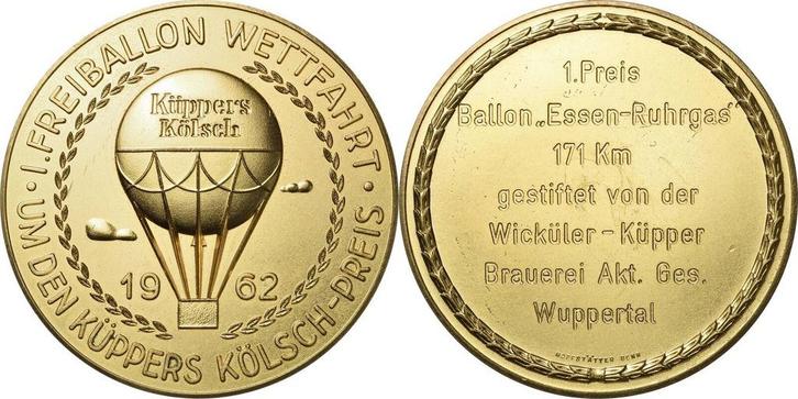 Vergoudete brons medaille 1962 Luft- en Raumfahrt, Timbres & Monnaies, Pièces & Médailles, Envoi