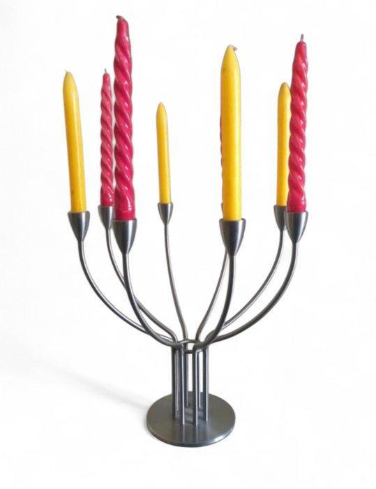 Kandelaber - Staal - tafelkandelaar, Maison & Meubles, Maison & Meubles | Autre