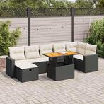 vidaXL 5-delige Loungeset met kussens poly rattan acacia, Tuin en Terras, Tuinsets en Loungesets, Verzenden, Nieuw, Loungeset