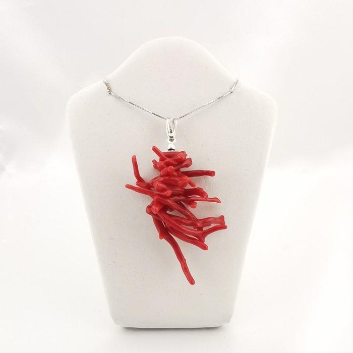 Koraal - Zilver - Oorbellen - Artigianato Italiano, Verzamelen, Mineralen en Fossielen