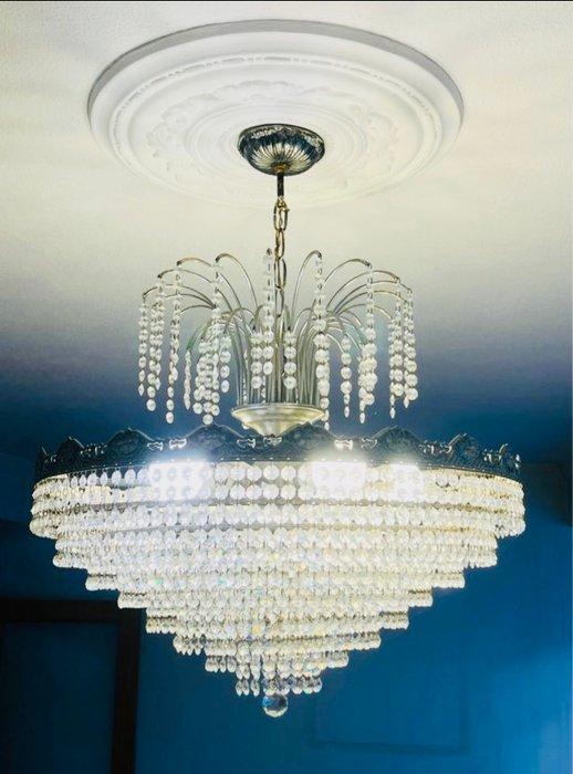 Unknown - Kroonluchter - Zilverbrons - Kristallen, Antiek en Kunst, Curiosa en Brocante