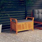vidaXL Tuinopbergbank met kussen 91 cm massief acaciahout, Tuin en Terras, Tuinsets en Loungesets, Verzenden, Nieuw