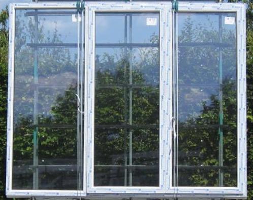 pvc terrasraam , raam , chassis 290 x 236 wit / eik, Doe-het-zelf en Bouw, Raamkozijnen en Schuifdeuren, Inclusief glas, Nieuw