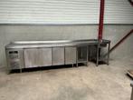 Sagi koelwerkbank met spoeltafel 375 cm, Zakelijke goederen, Horeca | Keukenapparatuur, Ophalen of Verzenden, Gebruikt, Inox Meubilair