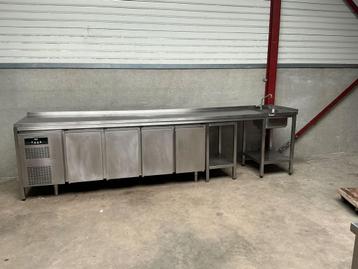 Sagi koelwerkbank met spoeltafel 375 cm beschikbaar voor biedingen