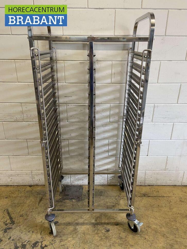 Acier inoxydable Chariot à double plateau 30 x 1/1, Zakelijke goederen, Horeca | Overige, Verzenden