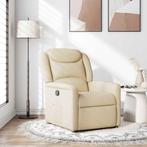 vidaXL Fauteuil verstelbaar stof crèmekleurig, Verzenden, Nieuw