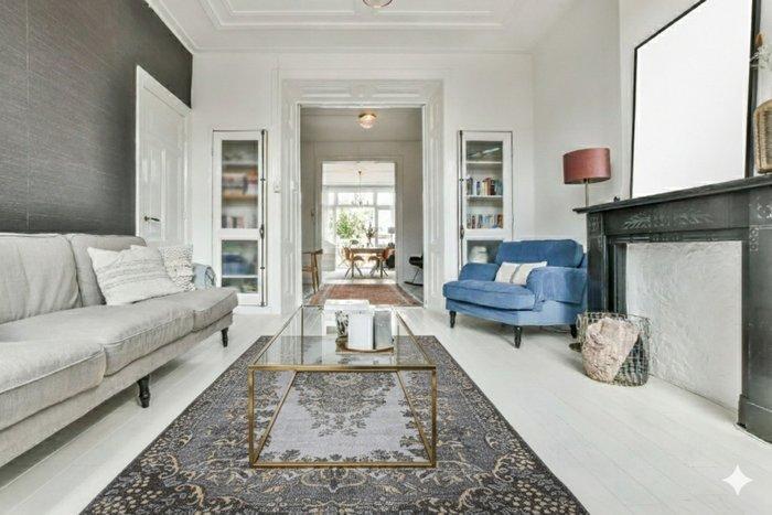 Grijs vintage - Vloerkleed - 295 cm - 180 cm - met, Huis en Inrichting, Stoffering | Tapijten en Vloerkleden