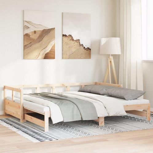 vidaXL Slaapbank met onderschuifbed en matras 90x200 cm, Huis en Inrichting, Slaapkamer | Bedden, Nieuw, Verzenden